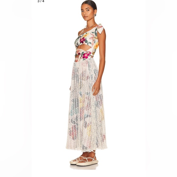 NWT PATBO Hibiscus One Shoulder Lace Dress XS - Picture 3 of 11